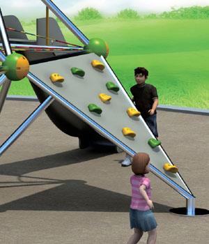 Enfants extérieurs montant l'équipement pour les enfants, cadres de s'élever de jardin d'enfants pour le parc d'attractions