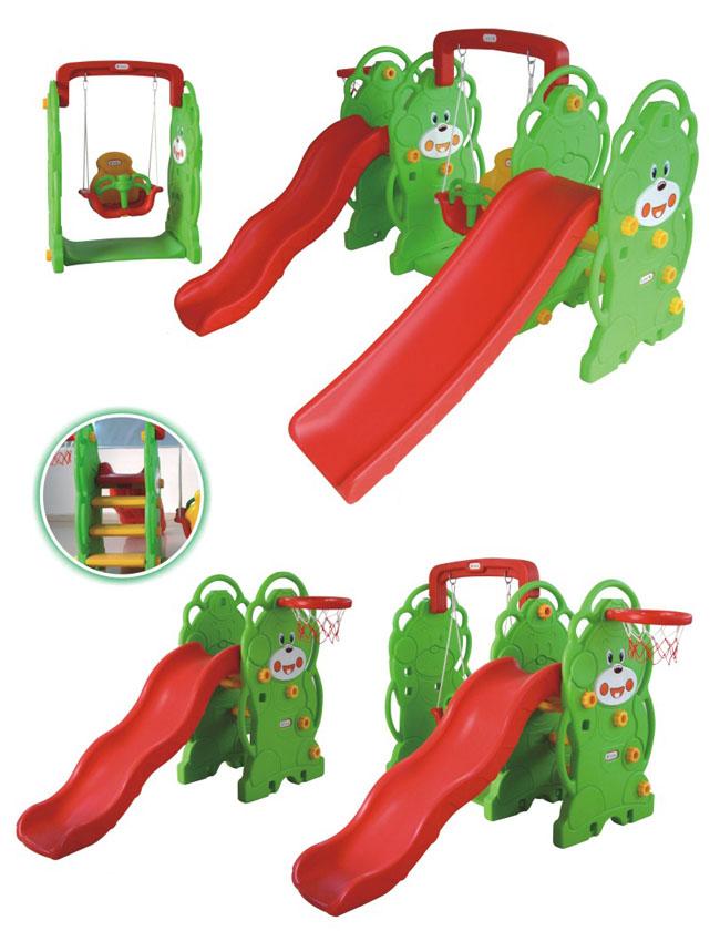 3 dans les enfants 1 en dehors de l'ensemble coloré en plastique multifonctionnel d'oscillation de glissière d'enfants de jouets et de glissière de bébé d'oscillation