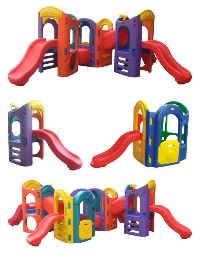 Enfants en plastique de terrain de jeu, jouets d'intérieur 8 de terrain de jeu dans 1 glissière des petits enfants de plastique de combinaison