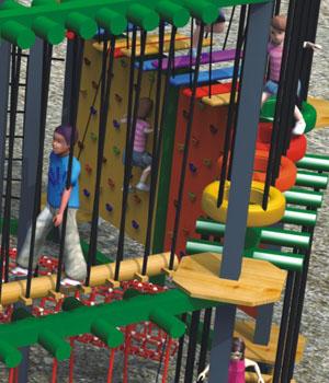 Équipement standard de terrain de jeu d'aventure d'enfants d'Eupean pour d'intérieur ou extérieur