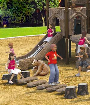 Nouvelle glissière de terrain de jeu d'enfants de conception de paysage naturel pour des enfants