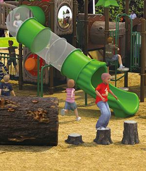 Nouvelle glissière de terrain de jeu d'enfants de conception de paysage naturel pour des enfants