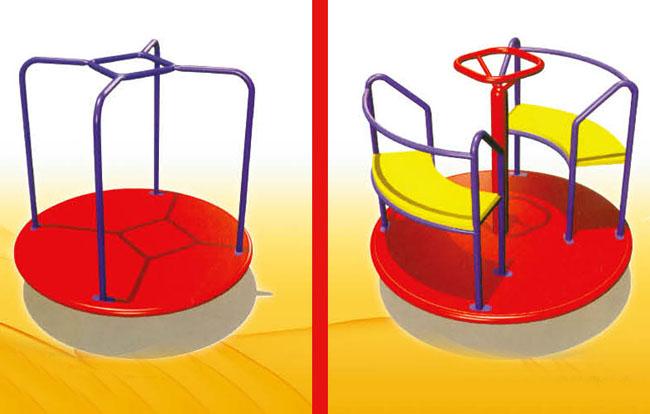 Bascule en plastique de bascule d'équipement rond en acier de terrain de jeu pour des enfants en bas âge